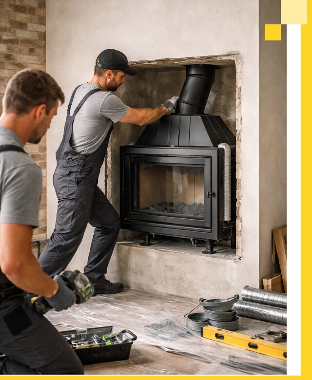 Установка каминных топок в Сосновоборске: монтаж, подключение