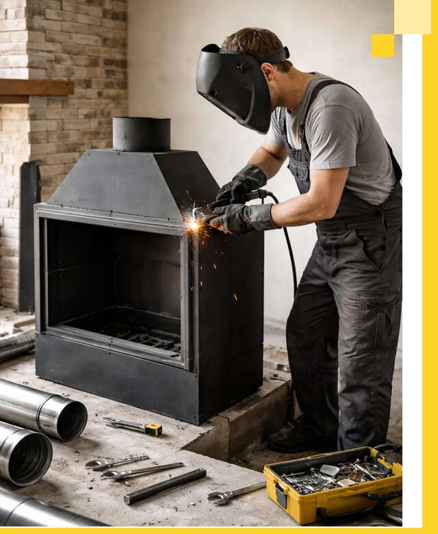 Продажа и установка металлических каминов в Сосновоборске под ключ