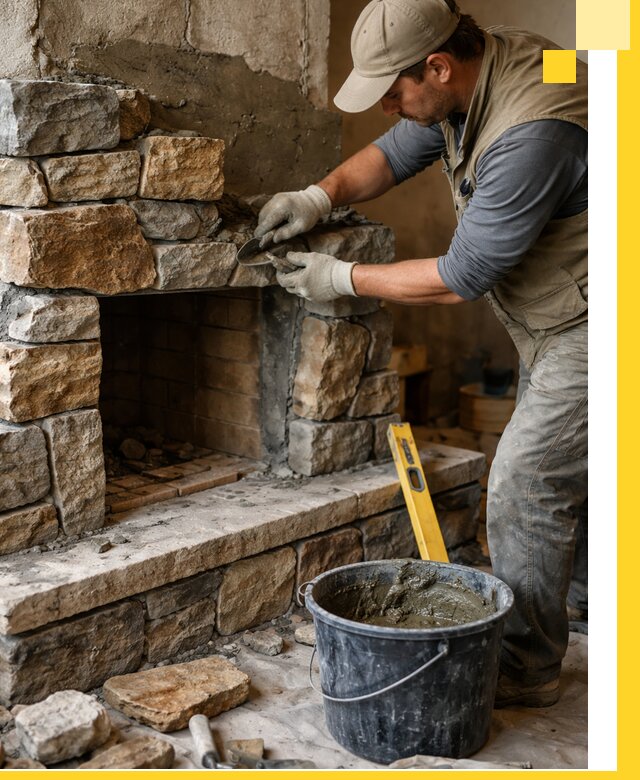 Изготовление и установка каменных каминов под ключ в Сосновоборске