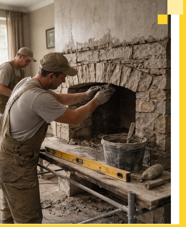 Изготовление каминов под ключ в Сосновоборске, монтаж и отделка