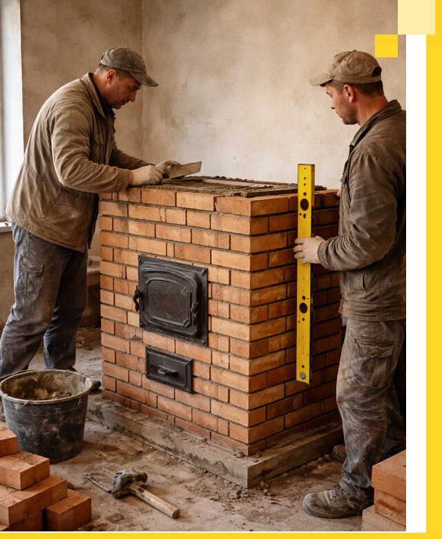 Отопительные печи под ключ в Сосновоборске, установка и сборка