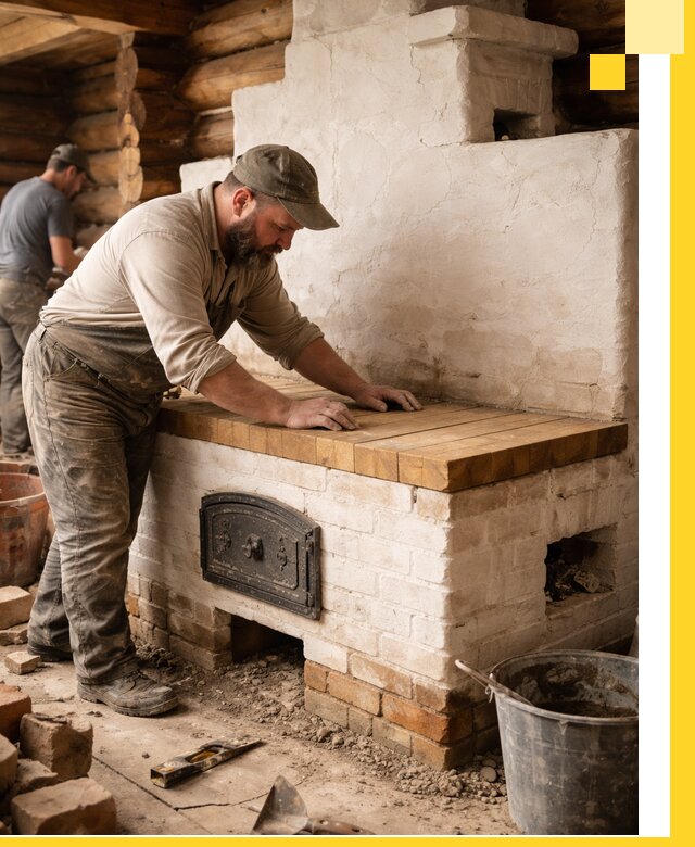 Проектирование и установка русской печи с лежанкой в Сосновоборске