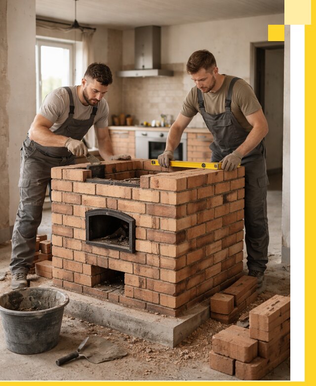 Установка и монтаж печей в частном доме в Сосновоборске под ключ