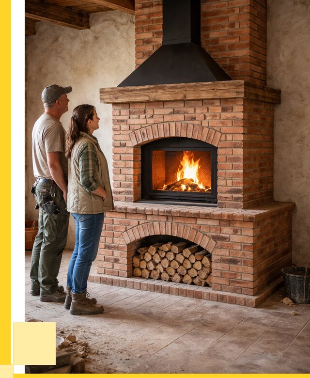 Печи камины из кирпича в Сосновоборске от 124140 р. | ЭриданСсб