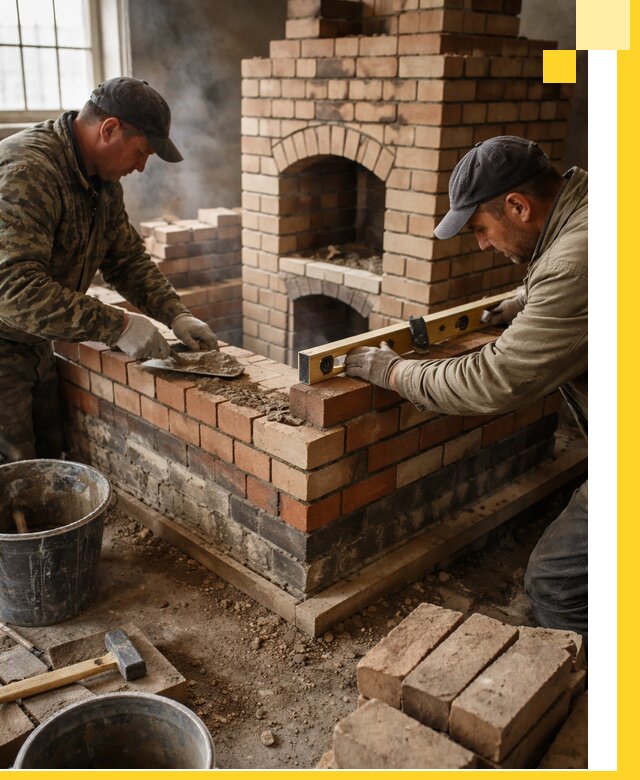 Изготовление и монтаж печей и каминов из кирпича в Сосновоборске