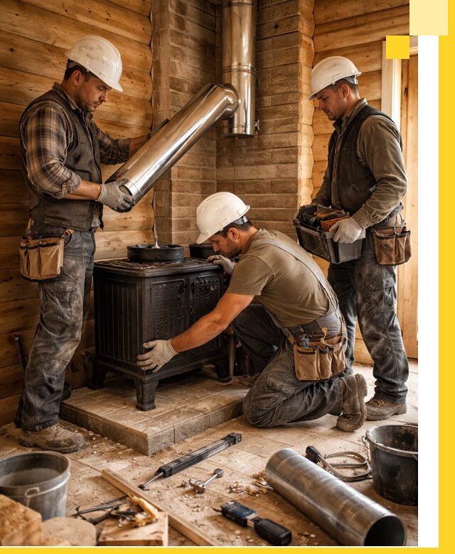Профессиональный монтаж банных печей и дымоходов в Сосновоборске