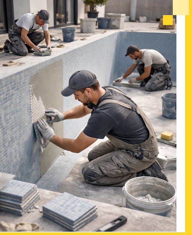 Облицовка бассейнов в Сосновоборске плитка мозаика гидроизоляция