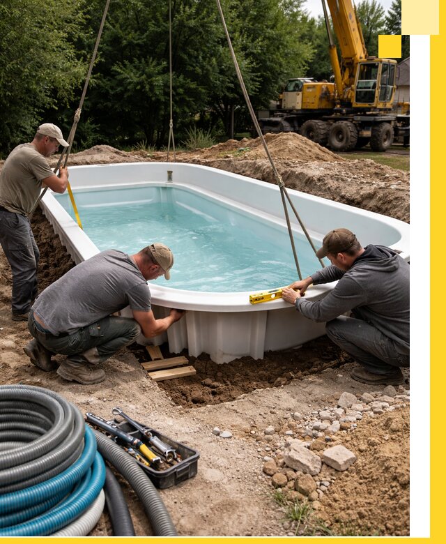 Установка и монтаж композитных бассейнов под ключ в Сосновоборске