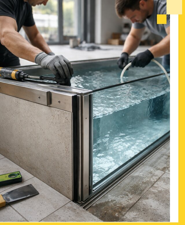 Проектирование и монтаж стеклянных бассейнов в Сосновоборске