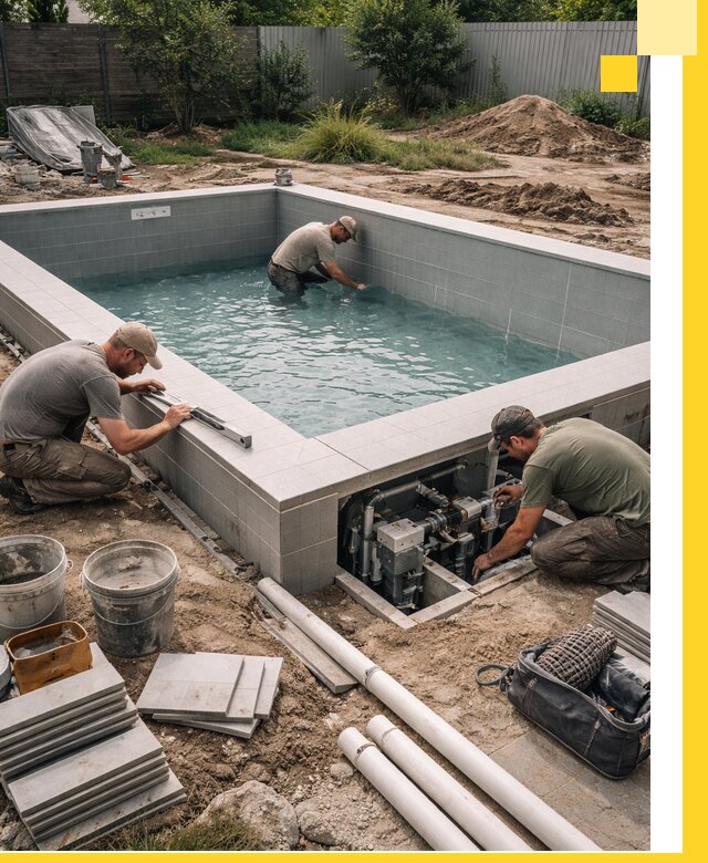 Строительство и монтаж бассейнов для дачи под ключ в Сосновоборске