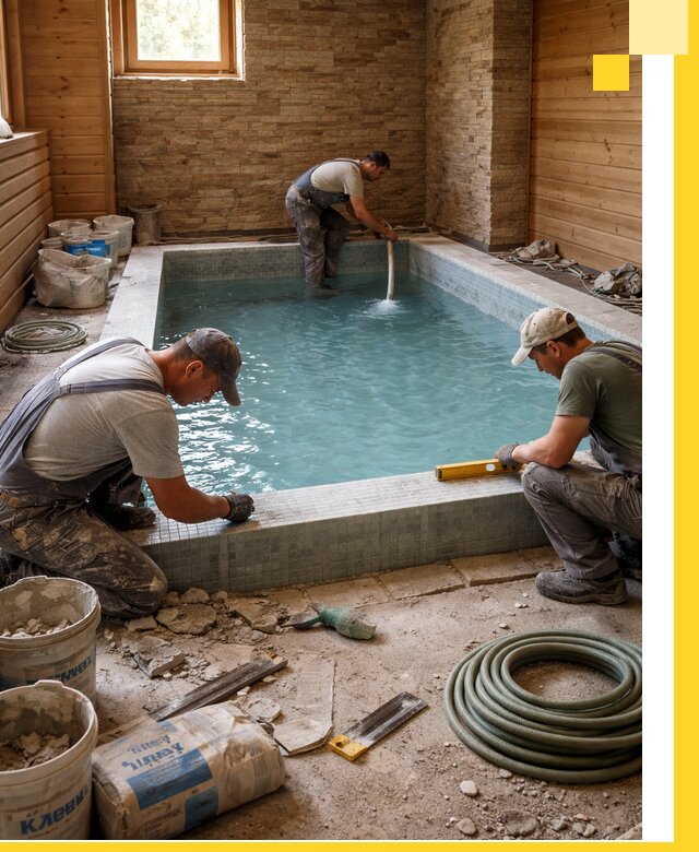 Проектирование и строительство бассейнов для бани в Сосновоборске