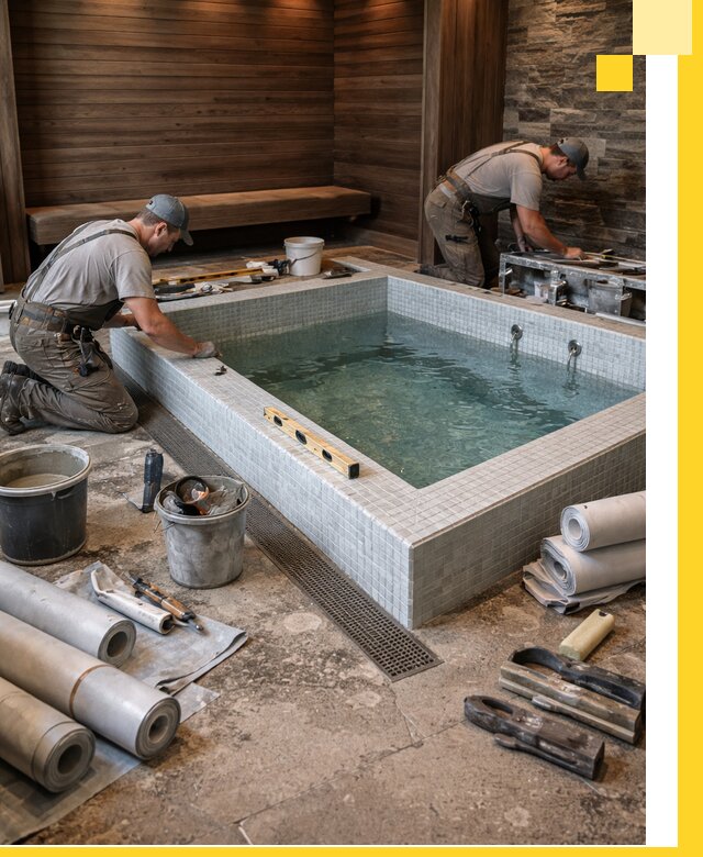 Установка и строительство бассейнов для сауны в Сосновоборске