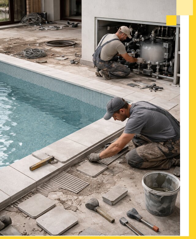 Строительство и монтаж бассейнов в коттедже в Сосновоборске