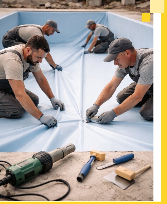 ПВХ пленка для бассейнов с монтажом и гарантией в Сосновоборске