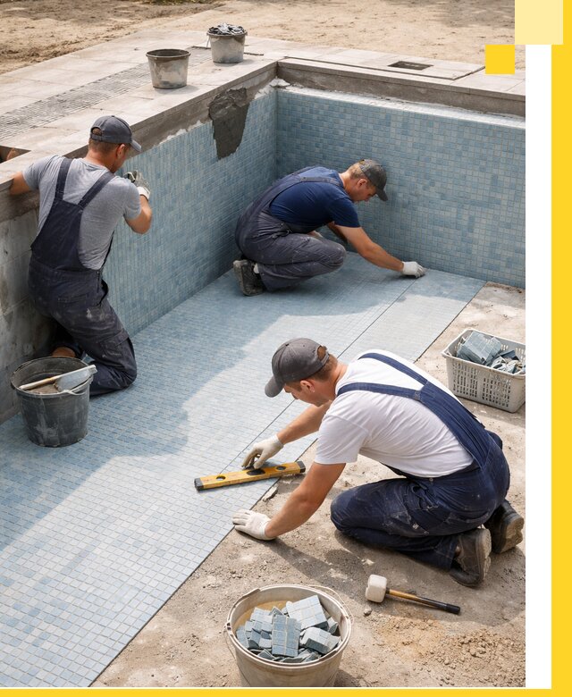 Укладка и установка плитки для бассейнов под ключ в Сосновоборске