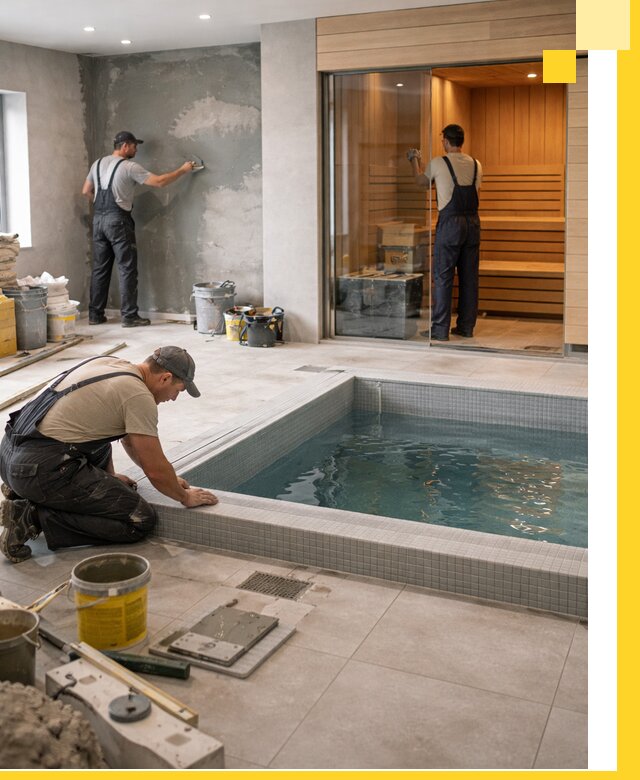 Проектирование и строительство сауны с бассейном в Сосновоборске