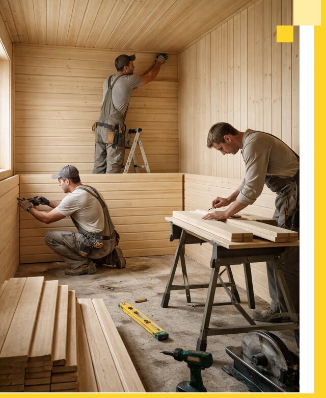 Обшивка саун в Сосновоборске из натуральной древесины под ключ