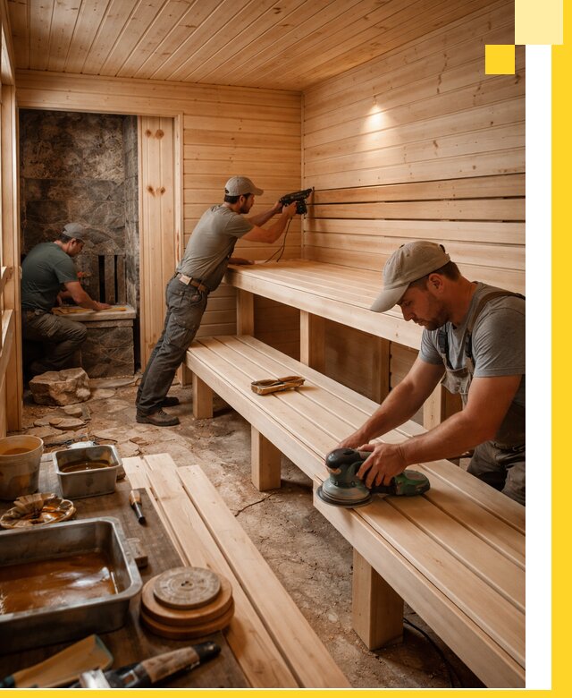 Профессиональная отделка бань в Сосновоборске под ключ, с гарантией