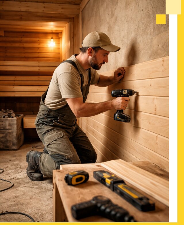 Профессиональная внутренняя отделка бани в Сосновоборске под ключ