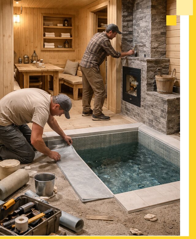 Строительство бань с комнатой отдыха под ключ в Сосновоборске