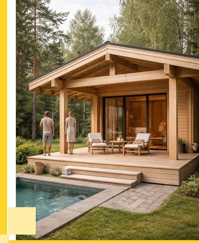 Бани с террасой под ключ в Сосновоборске от 620700 р. | ЭриданСсб