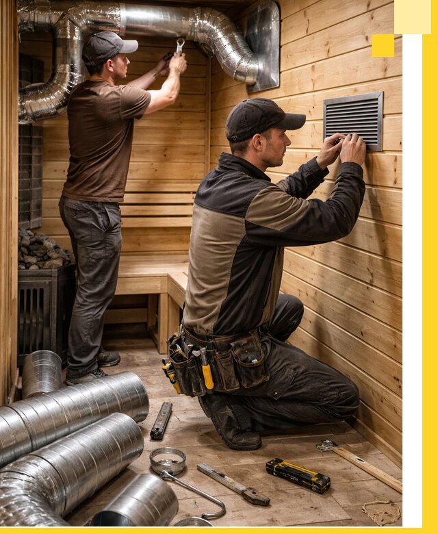 Проектирование и монтаж вентиляции бани в Сосновоборске под ключ