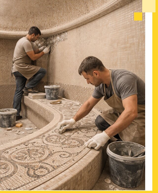 Плитка для хамама в Сосновоборске, укладка, подбор и поставка